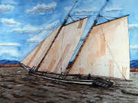 image of one of the types of ships on the lake
