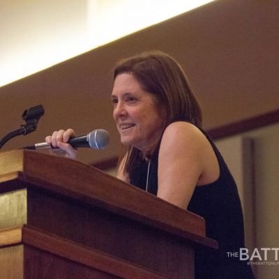 Debby Krenek, Class of 1978 and current publisher of Newsday, pledged $10,000 to The Battalion during her keynote speech at The Battalion's 125th anniversary gala.
