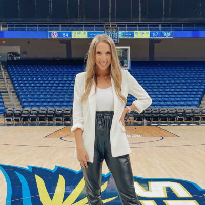 A career in content creation within a wide-open playing field has proven to be a perfect fit for Lia Musgrave ‘19, who formerly served as director of digital and social media content for the Dallas Wings and lists becoming the vice president of content for a major sports team as one of her future goals.