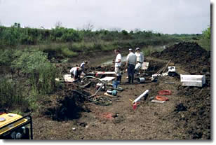 over view of investigation at the site of the Brazoria Woman