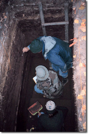 Workers in an excavation pit