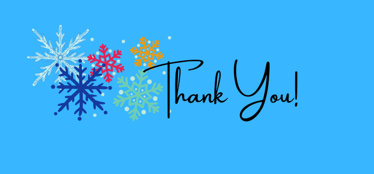 Thank You image with snowflakes