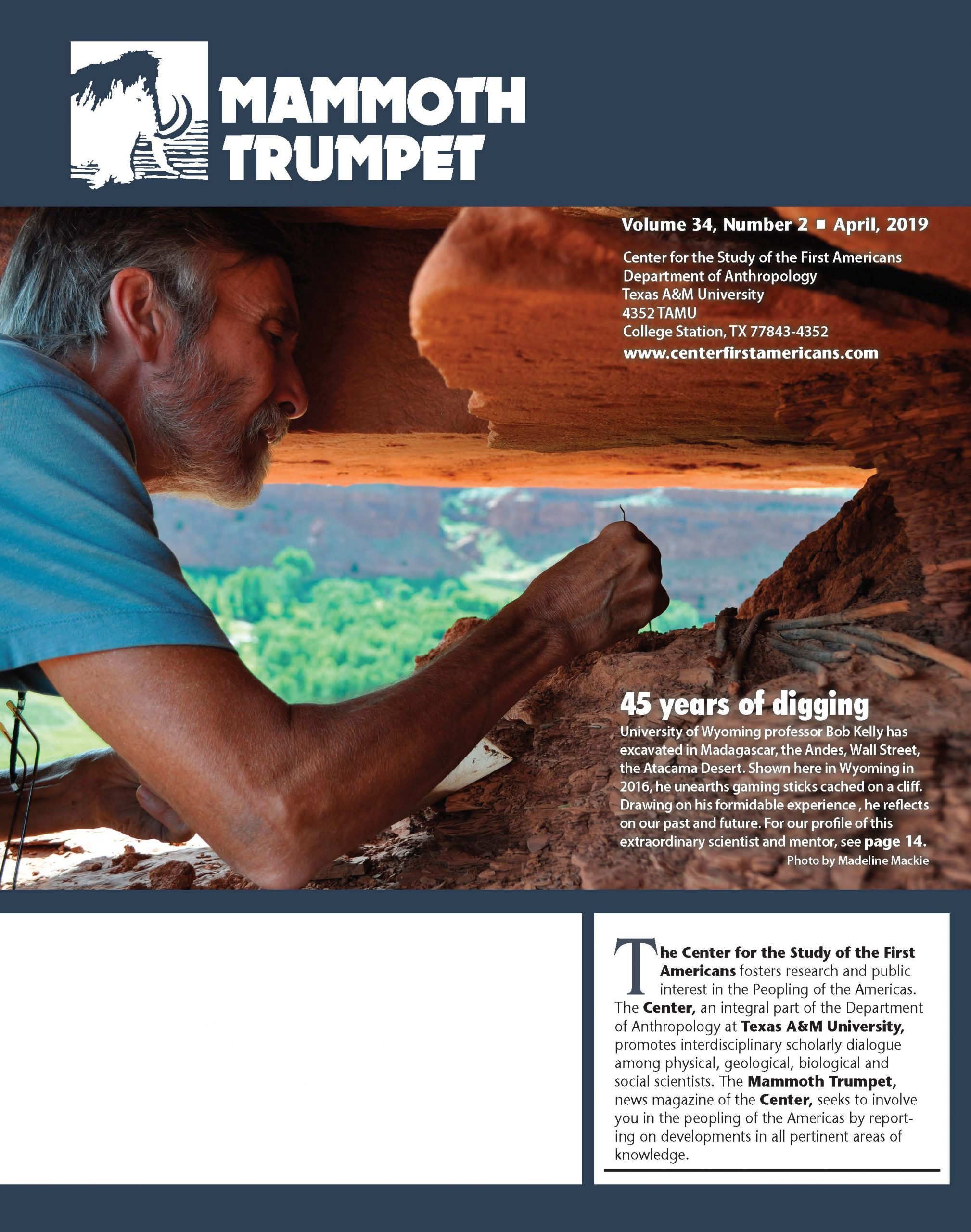 Cover of April 2019 Mammoth Trumpet