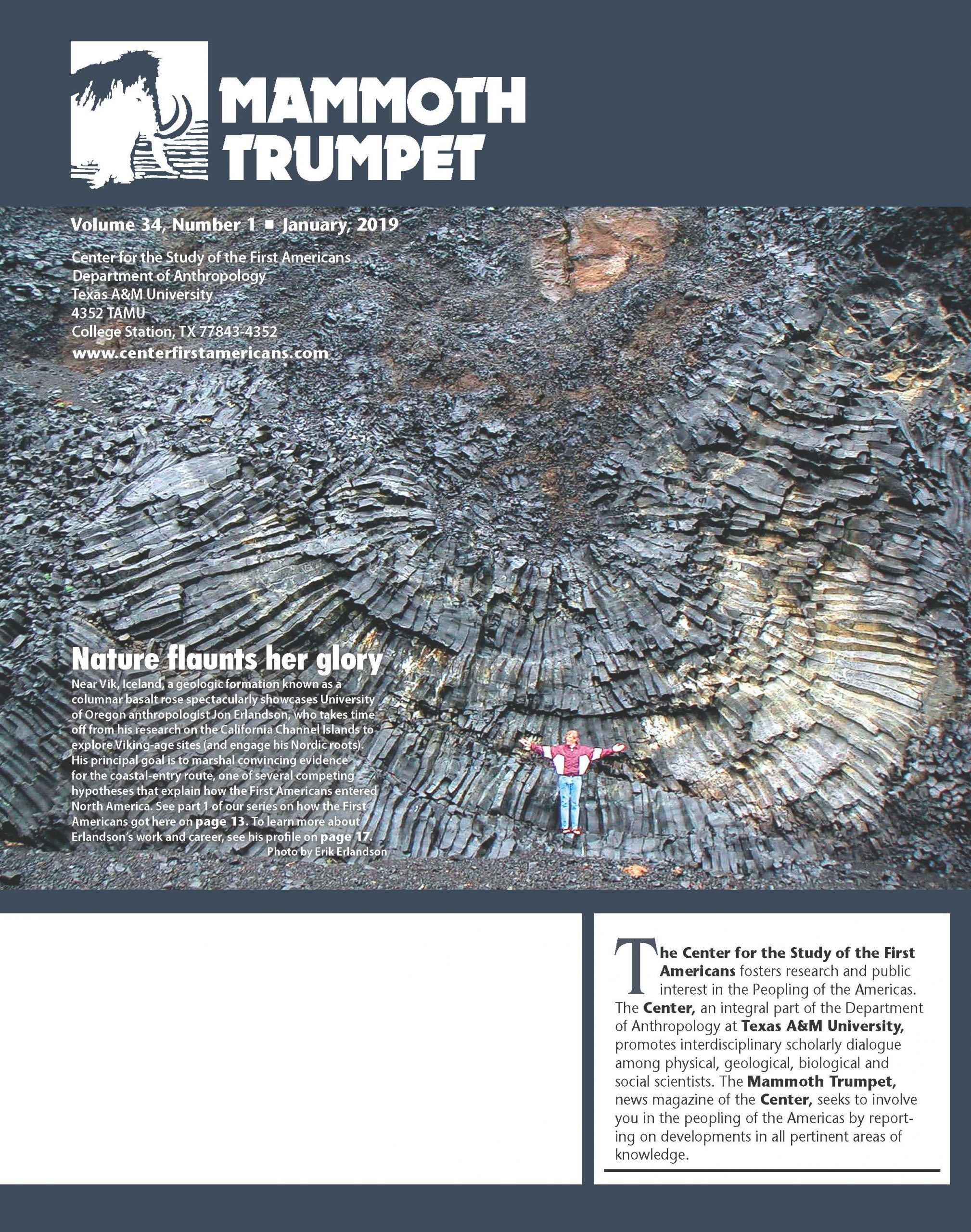 Cover of January 2019 Mammoth Trumpet