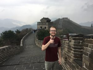 student on great wall of china