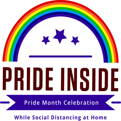 Rainbow and stars with Pride Inside, Pride Month Celebration as a graphic