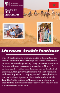 Morocco Summer Abroad Flyer