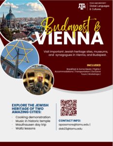 Flyer with information on field trip to Vienna and Budapest.