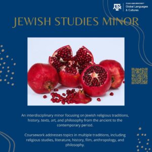 Flyer with discussing the Jewish Studies minor with link to catalog information.