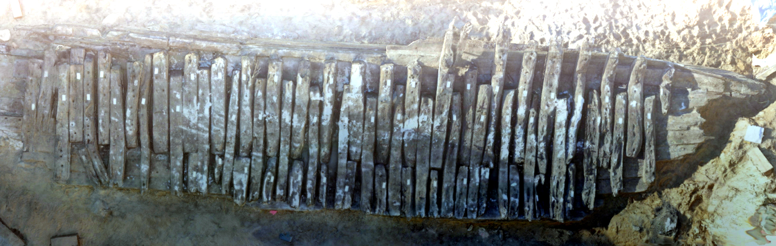 timbers of the Alexandria Virginia ship as excavated