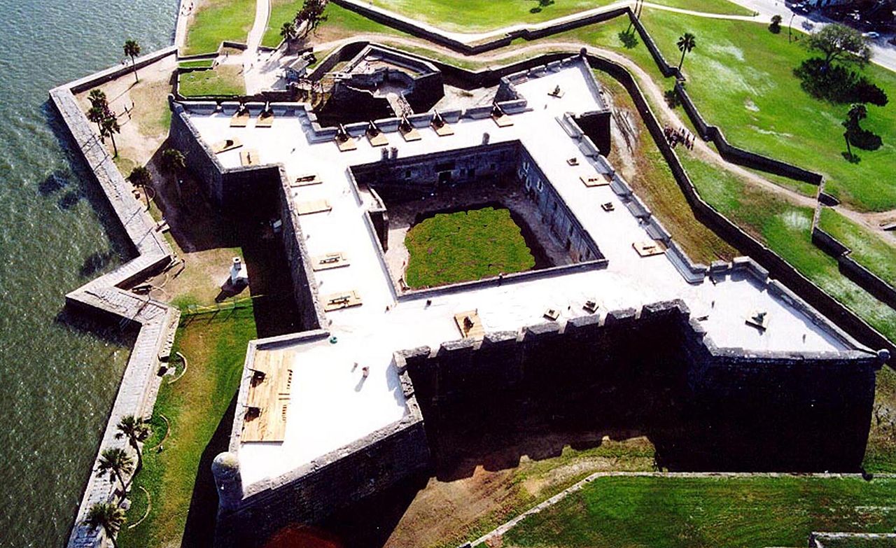 Aerial view of Castillo de San Marcos in St. Augusting, Florida