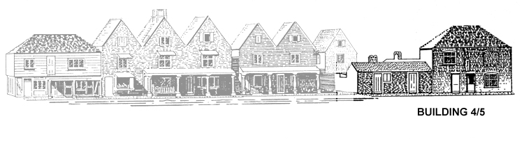 drawing of row of houses researched highlighting building 4/5