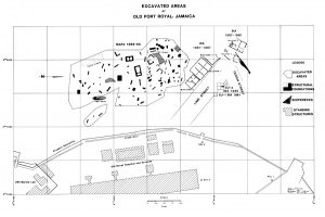 map of excavated areas of Old Port Royal, Jamaica