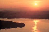 sunset over lake champlain