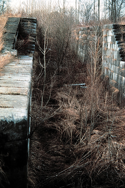 remnants of earlier locks on the champlain canal