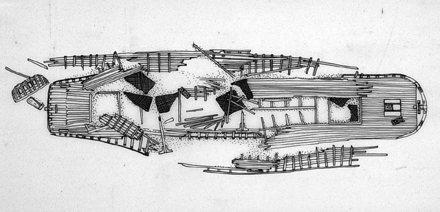 sketch of the Potash Point Wreck