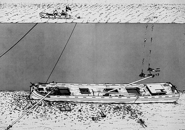 wreck of a canal schooner in Burlington Bay Vermont