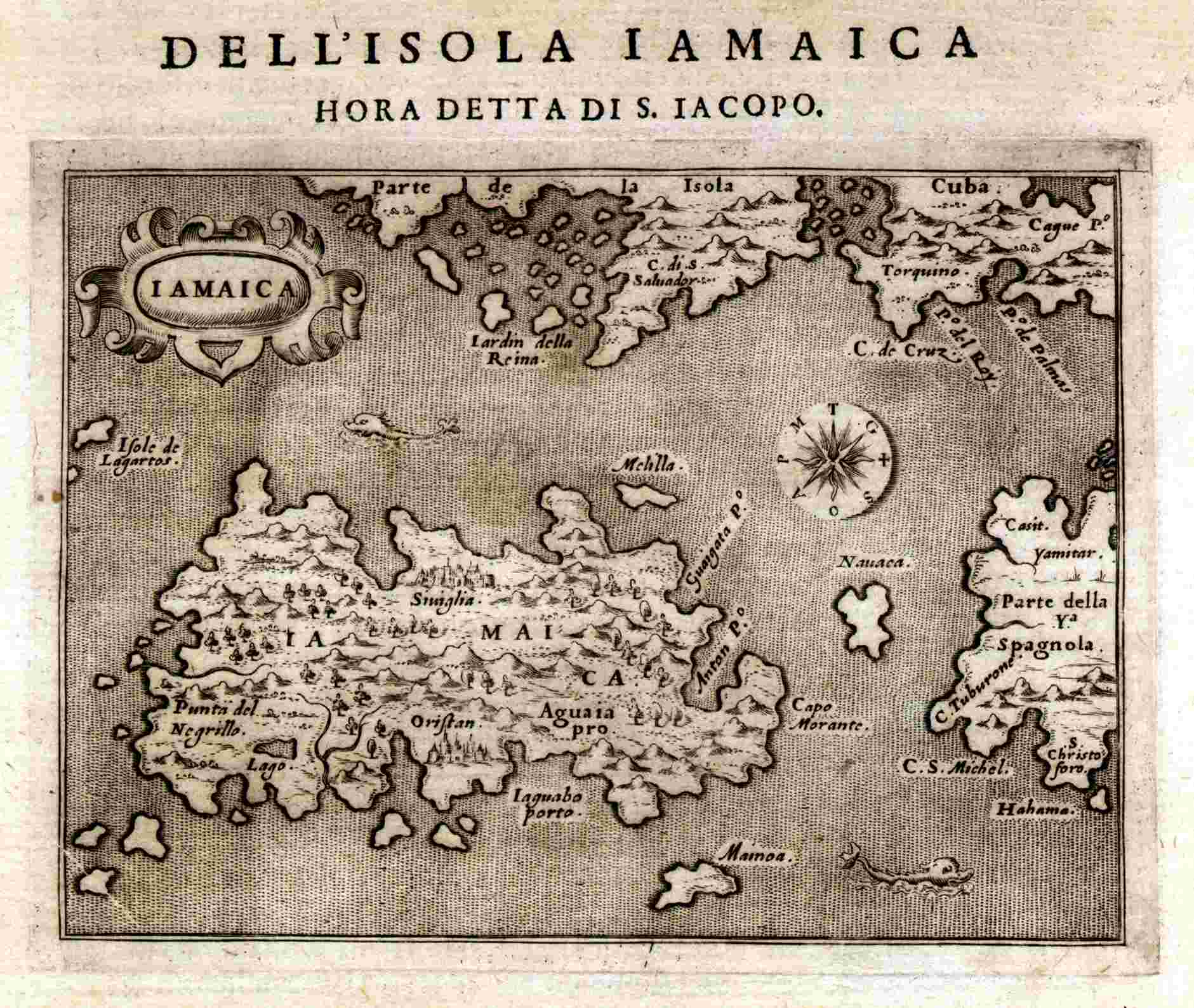 Tomaso Porcacchi's 1572 Map of Jamaica