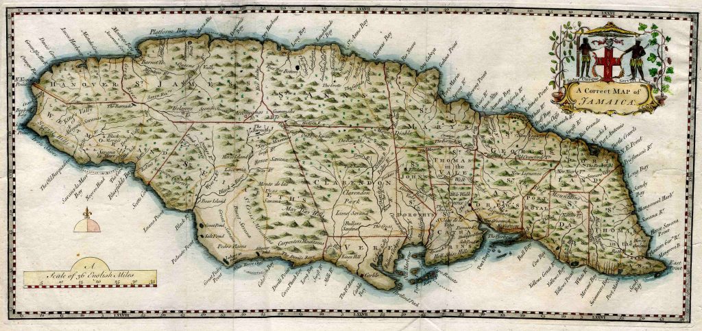 Georg Ehret's Map of Jamaica 1757