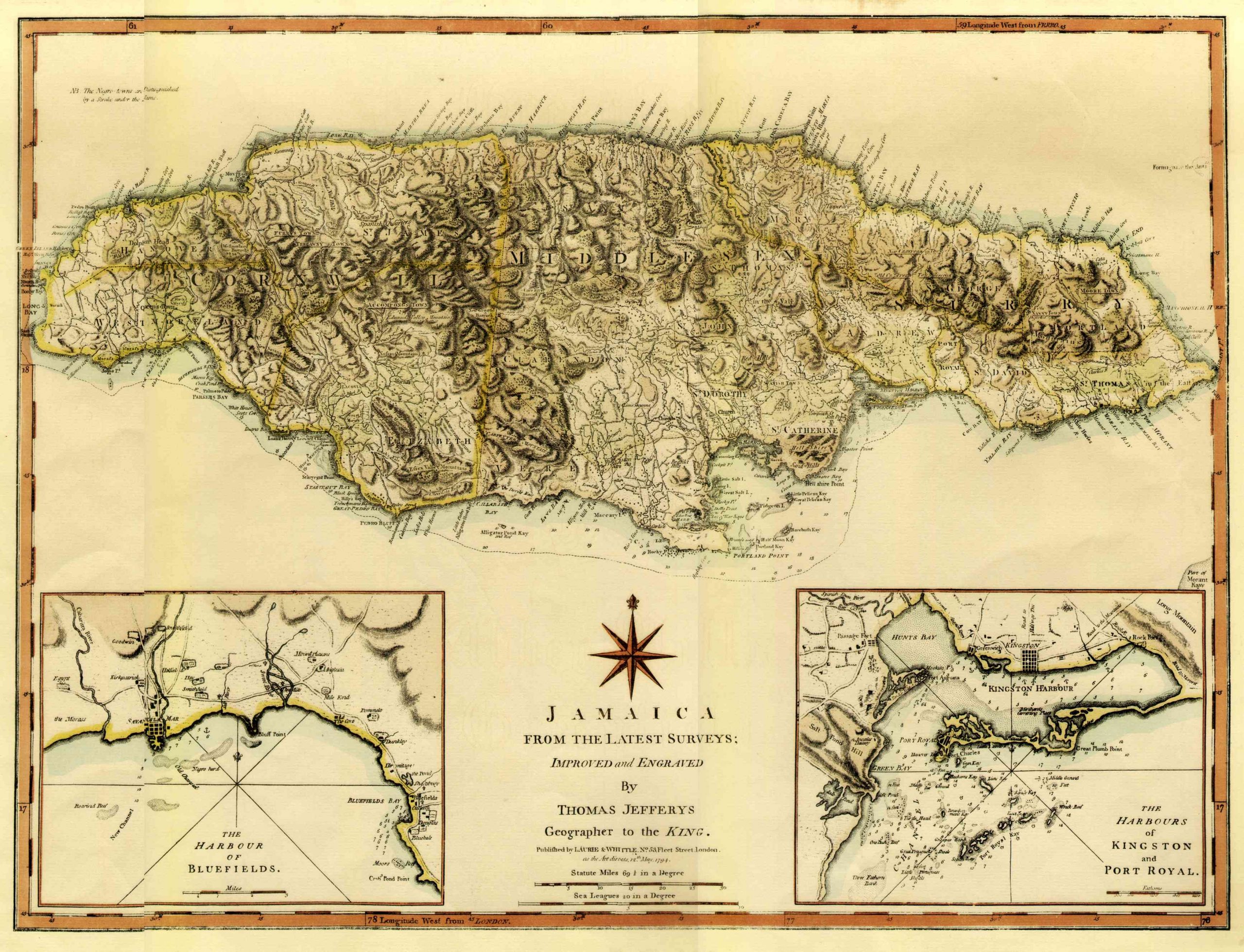 Jeffreys Map of Jamaica 1775