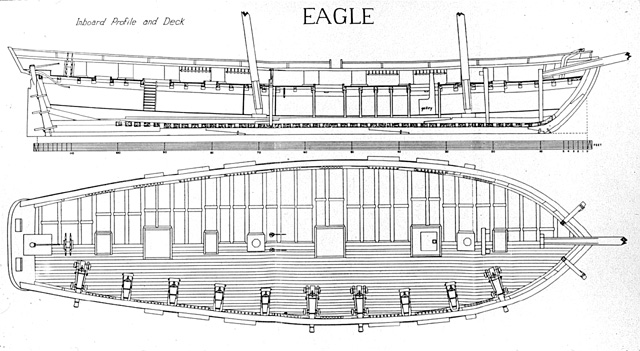 Drawings of a reconstructed brig