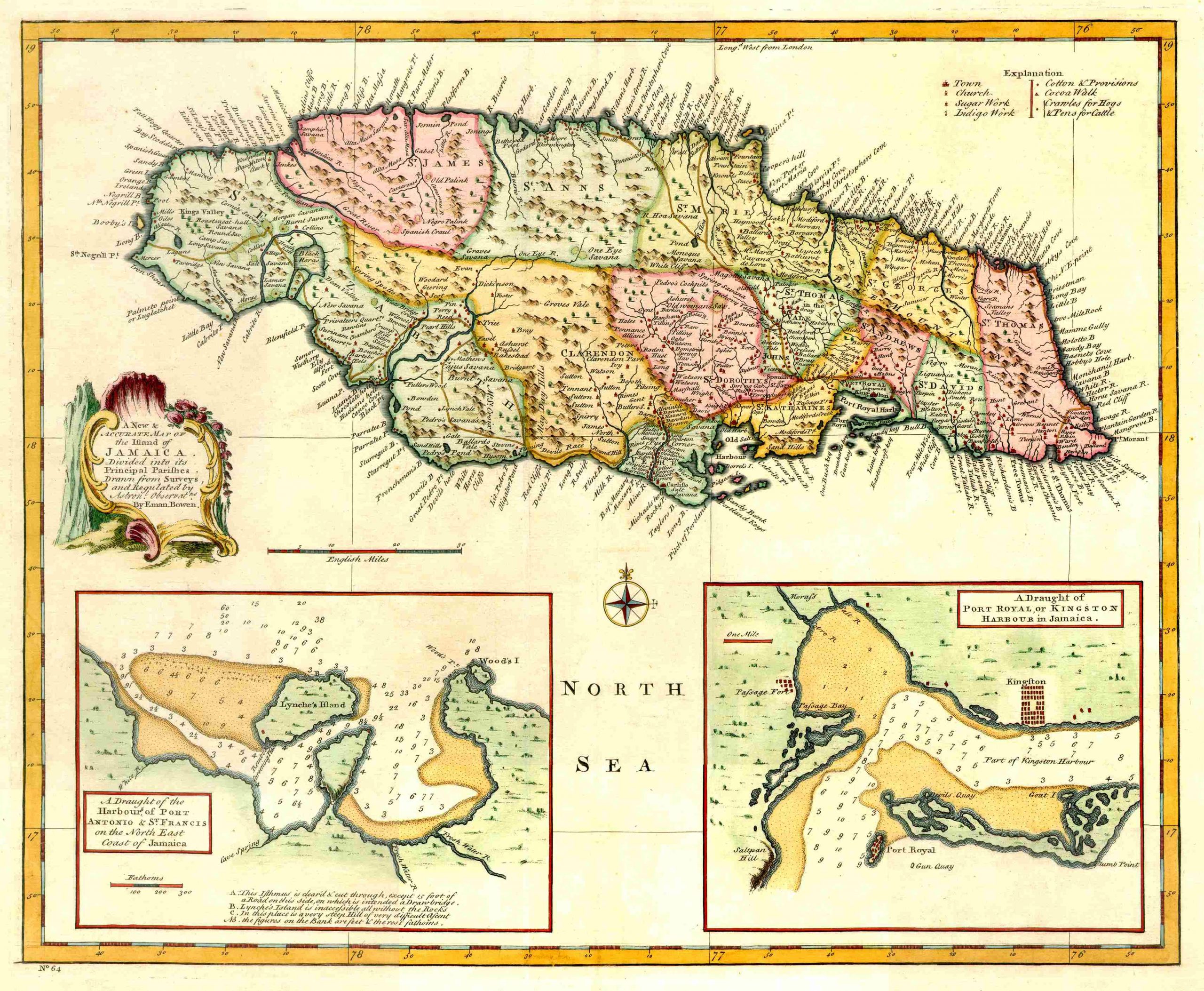 Bowen's 1744 map