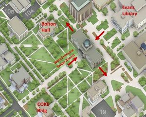 Academic Building flow map, Fall 2020