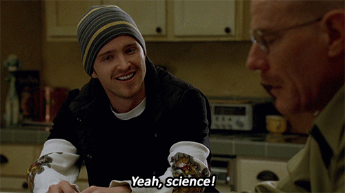 Gif of Jesse Pinkman saying 'Yeah, science!"