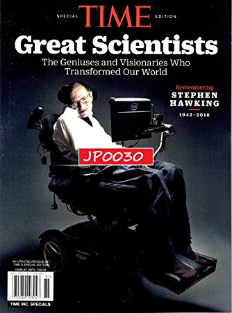 Cover of Time magazine's special edition, "Great Scientists," with Stephen Hawking photo