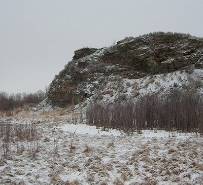 The burial mound at the Anzick site.