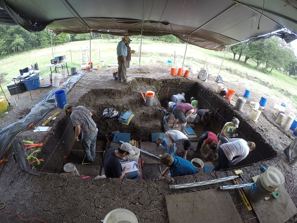 Photo of an excavation at the Debra L. Friedkin site in 2016.