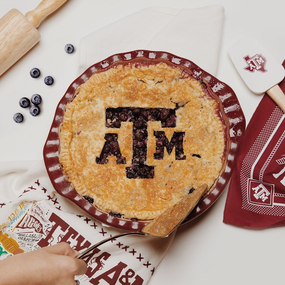 Pie with Texas A&M University logo