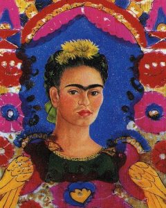 Self portrait of Frida Kahlo.