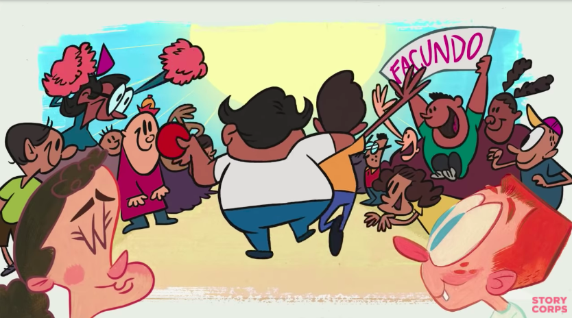 Art used in one of the videos created for the Historias collection of Hispanic heritage stories.