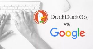 Photo of DuckDuckGo and Google search engines.