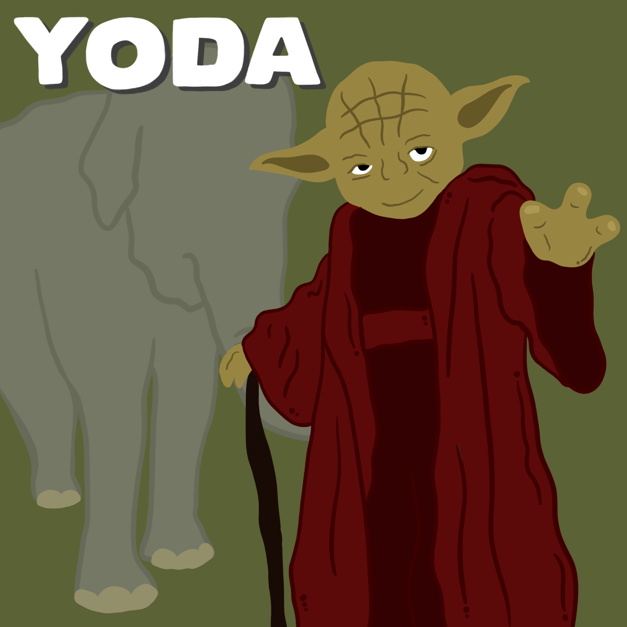 Graphic of Yoda at Elephant Walk.