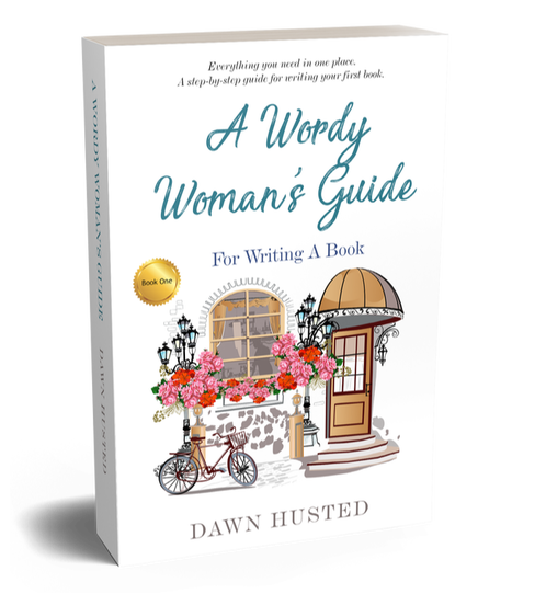 Cover art of "A Wordy Woman's Guide" by Dawn Husted.
