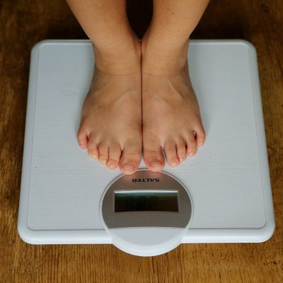 Photo of child's feet on scale