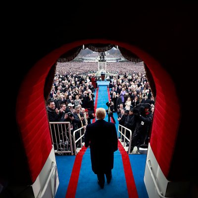 Donald J. Trump arrives at his inauguration on Jan. 20, 2017 in Washington, D.C. Trump became the 45th president of the United States.