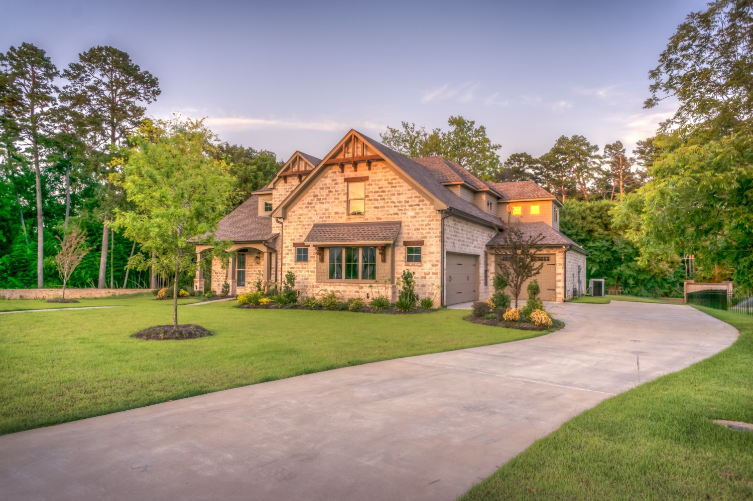 Photo of a well landscaped house.