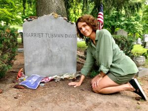 Elizabeth Cobbs at Harriet Tubman’s gravesite in Auburn, N.Y.