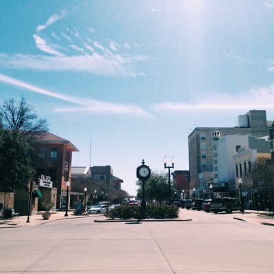Photo of Main Street in Downtown Bryan on a sunny day.