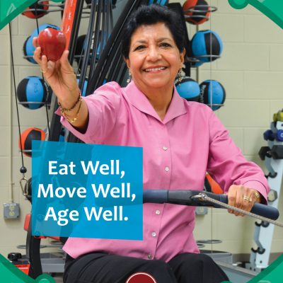 Sample advertisement produced during TCMI research. Image reads Eat Well. Move Well. Age Well.