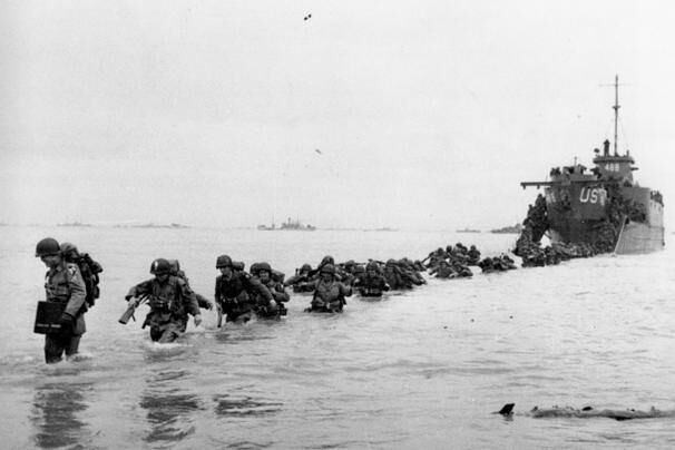 Black and white photo from D-Day.