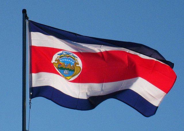 Costa Rica flag in the wind